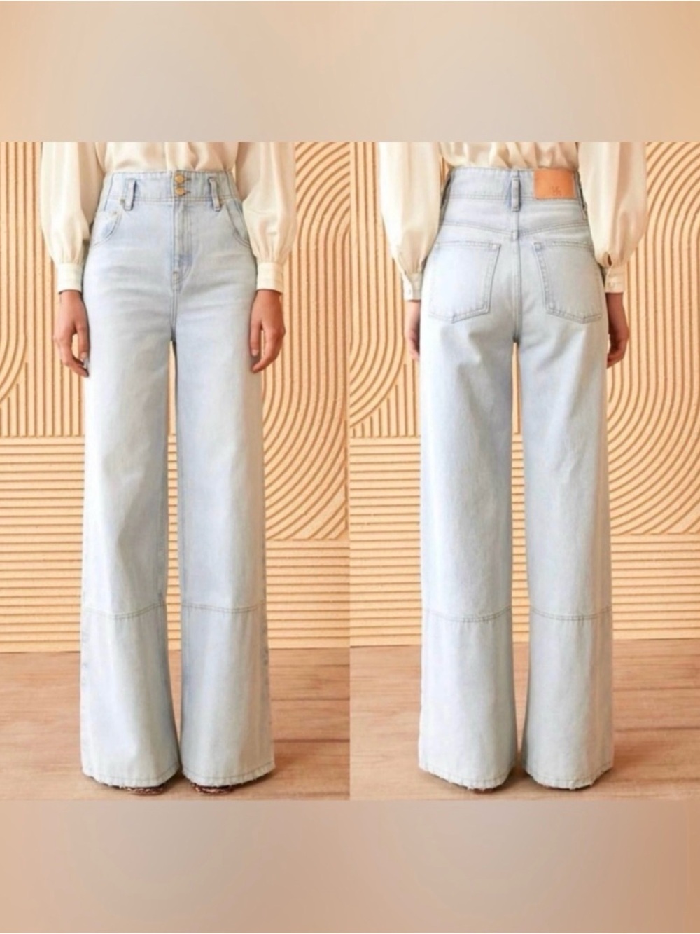 Ulla Johnson Light Blue High-Waist Wide-Leg Jeans